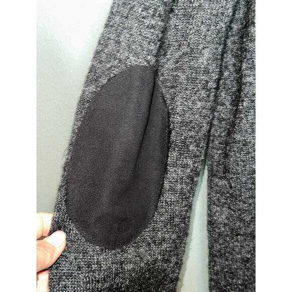 Foreign Exchange Men's' XL Mohair Blend Gray Henley LS Patch Elbow Sweater NWOT - Picture 5 of 10